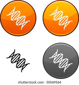 DNA-Rundknöpfe. Schwarzes Symbol im Lieferumfang enthalten.
