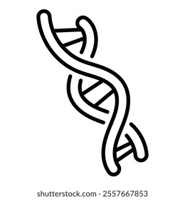 DNA round line vector icon with editable stroke, representing genetics, genetic information, biological science, molecular biology, and DNA structure
