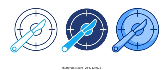 DNA scan icon represented by dna, dashboard cheklist,magnifyng glass Blue, Dualline, Dualtone style.