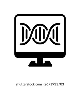 DNA Scanning on Computer Screen icon Suitable for Medical and Healthcare.