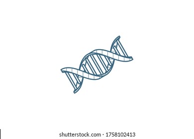 DNA, science genetic, molecule, biology isometric icon. 3d vector illustration. Isolated line art technical drawing. Editable stroke