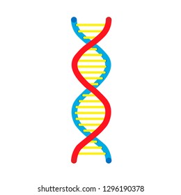 DNA science vector icon medical molecule technology. Chemical element research helix gene experiment cell atom