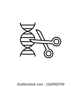 DNA, scissors icon. Simple line, outline vector of gene modification icons for ui and ux, website or mobile application