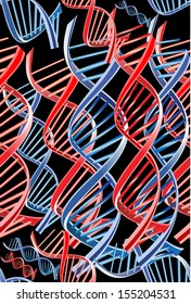 Dna seamless pattern,  vector background.