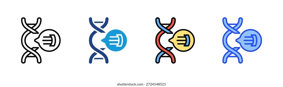 Ícone do DNA Search definir coleção de vários estilos