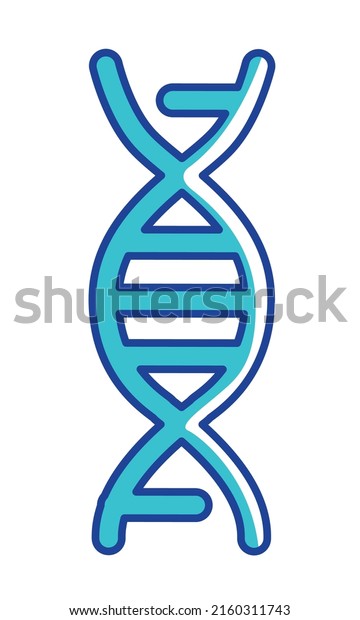 DNA\
semi flat color vector element. Full sized object on white.\
Molecule structure. Genetic material. Heredity simple cartoon style\
illustration for web graphic design and\
animation