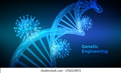 DNA sequence and COVID-19 infection virus cells. 