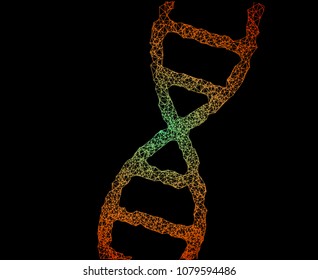 DNA Sequence Line Connect Generative Shape. Vector Illustration