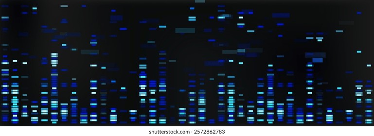 Dna sequence map. Genetic pattern background with medical genome research visualization. Abstract lab analytics with x and y architecture for infographic. Forensic laboratory illustration with glitch