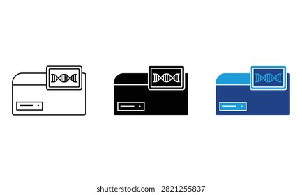 dna sequencer machine line icon isolated on white background