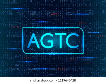 DNA sequencing by the formula AGTC. modern medical background. vector illustration