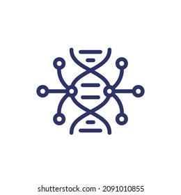 DNA Sequencing, Genetics Line Icon