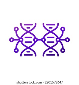 DNA Sequencing And Genetics Line Icon