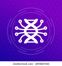 DNA Sequencing Icon, Vector Design