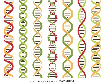 DNA set, seamless pattern. Vector illustratiion