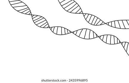 DNA-Form schwarze Linie, Spiralform für medizinischen Hintergrund