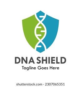 DNA Shield design logo template illustration