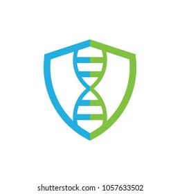 Dna Shield Logo Icon Design