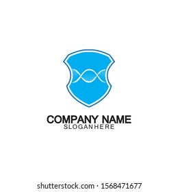DNA shield logo icon design-vector