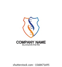 DNA shield logo icon design-vector