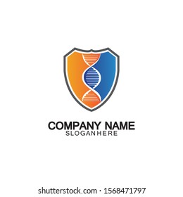 DNA shield logo icon design-vector