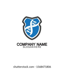 DNA shield logo icon design-vector