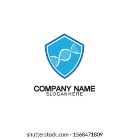 DNA shield logo icon design-vector