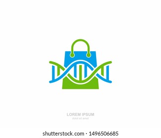 DNA shop Logo vector design template