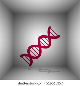 The DNA sign. Bordo icon with shadow in the room.