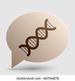 The DNA sign. Brown gradient icon on bubble with shadow.
