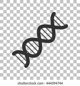 The DNA sign. Dark gray icon on transparent background.