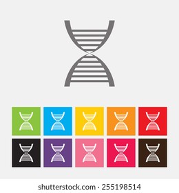 DNA sign icon. Deoxyribonucleic acid symbol - Vector