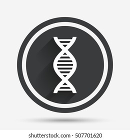 DNA sign icon. Deoxyribonucleic acid symbol.