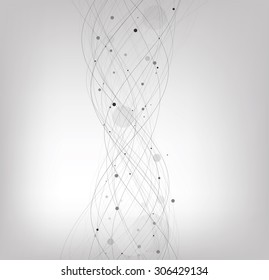 DNA sign on the gray background. Abstract symbol concept.