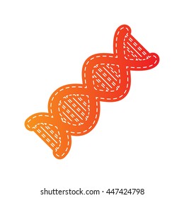 The DNA sign. Orange applique isolated.