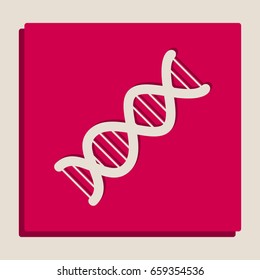 The DNA sign. Vector. Grayscale version of Popart-style icon.