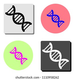 Dna. simple flat vector icon illustration on four different color backgrounds