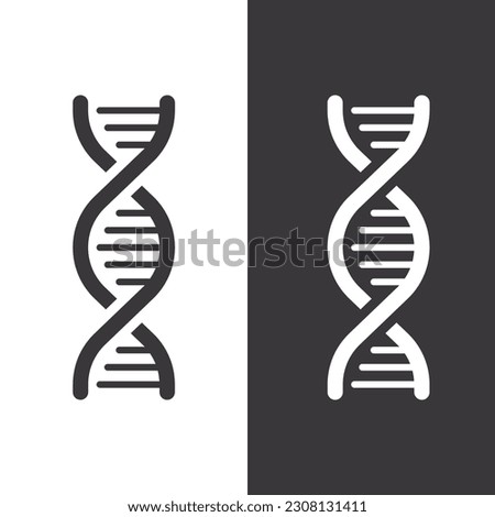 DNA simple icon. Research or test. Doctor examines human DNA. Genetic science and explore gene chromosome. Vector illustration isolated.