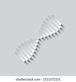 DNA simple icon vector. Flat design. Paper style with shadow. Gray background.ai