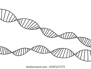DNA simple illustration black line, medical background