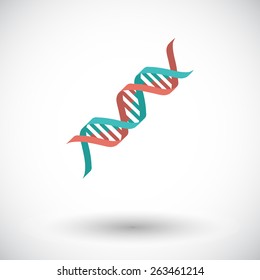 DNA. Single flat icon on white background. Vector illustration.
