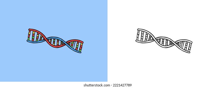 DNA sketch icon. Hand drawn Outline black ink for infographic, website or app.