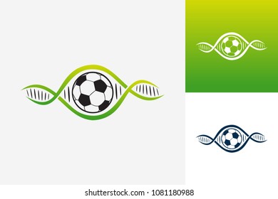 DNA Soccer Logo Template Design Vector, Emblem, Design Concept, Creative Symbol, Icon