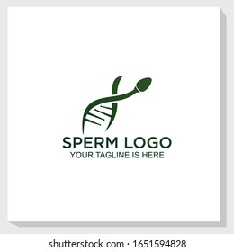 DNA sperm logo template design vector, medical logo design vector
