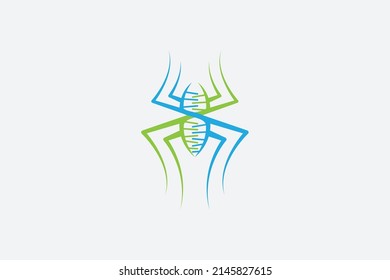 DNA spider logo with aa combination of a spider and DNA as the icon.