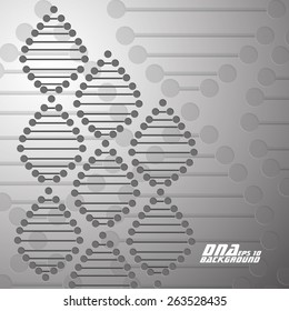  Dna spiral 3d to the metal background.  Vector illustration. Eps10