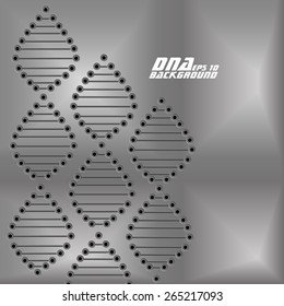  Dna spiral 3d to the metal background.  Vector illustration. Eps10
