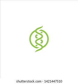 DNA, spiral abstract circle. Vector logo icon template