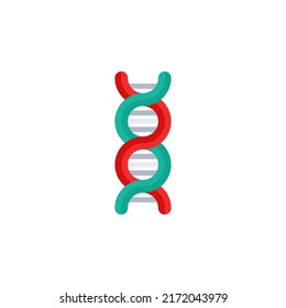 Icono plano abstracto de espiral de ADN. Ilustración vectorial aislada en fondo blanco. Símbolo de nanotecnología científica, secuencia genética, concepto cromosómico de estructura