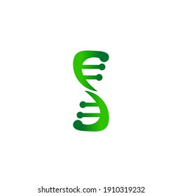 DNA Spiral Abstract Vector Sign, Symbol or Logo Template. Modern Technology, Medicine or Biotechnology Emblem. Isolated. usable to medical